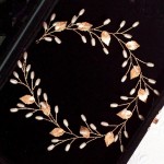Accesoriu modern pentru decor par WED06KK Bronzcu perlute si frunze de 33cm Accesoriu modern pentru decor par WED06KK Bronzcu perlute si frunze de 33cm